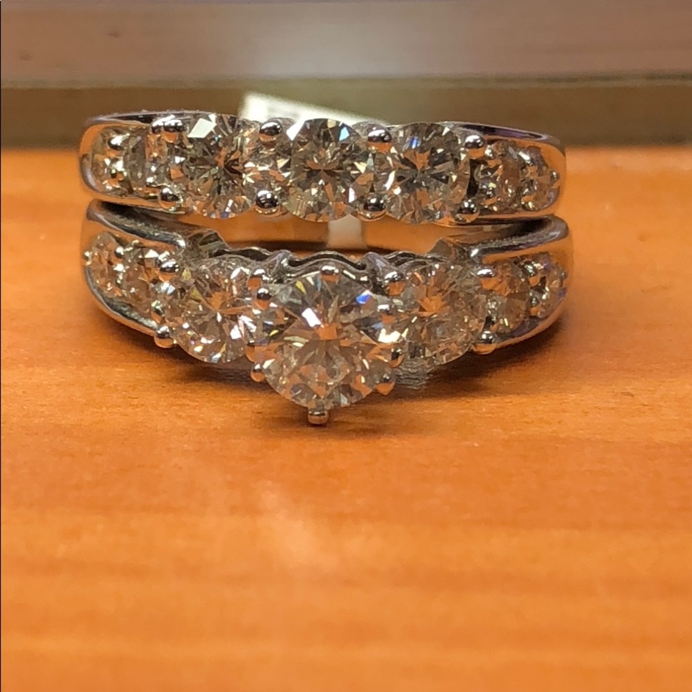 Diamond Engagement Ring with Matching Wedding Band